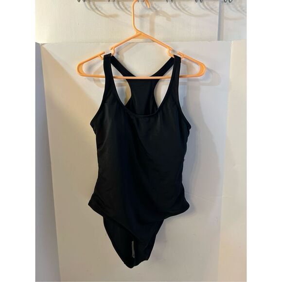 Crane racetrack swimsuit black large new rn#100345 1 piece - Picture 1 of 7